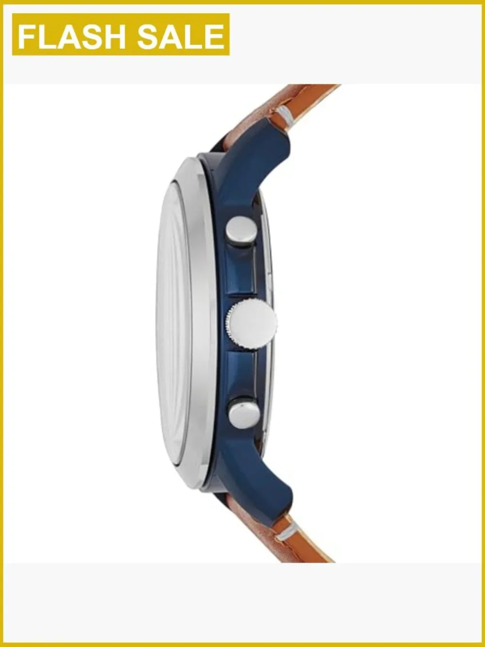 Men's Quartz Chronograph Watch 44mm Leather Strap Water Resistant